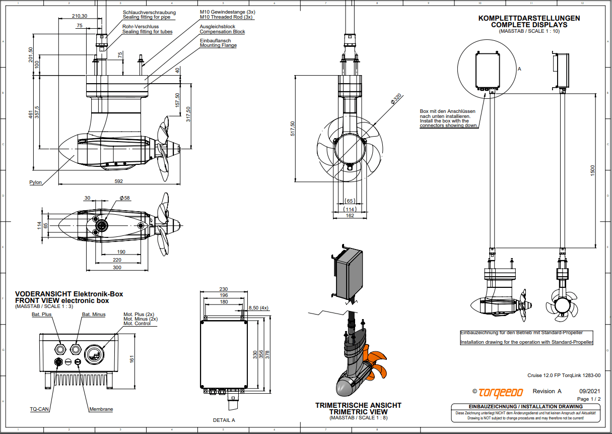 Torqeedo Cruise 12.0 FP elektrische Podmotor 12 kW 48V  inclusief afstandsbediening - Image 17