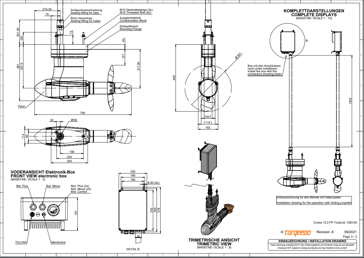 Torqeedo Cruise 12.0 FP elektrische Podmotor 12 kW 48V  inclusief afstandsbediening - Image 18
