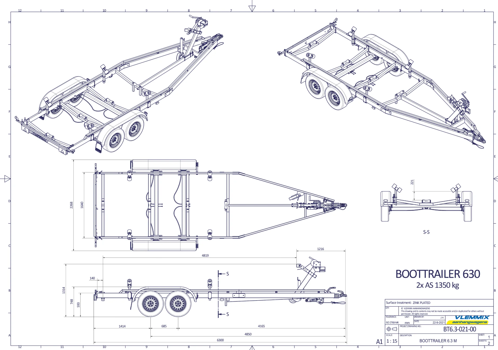 Vlemmix geremde boottrailer - Image 48